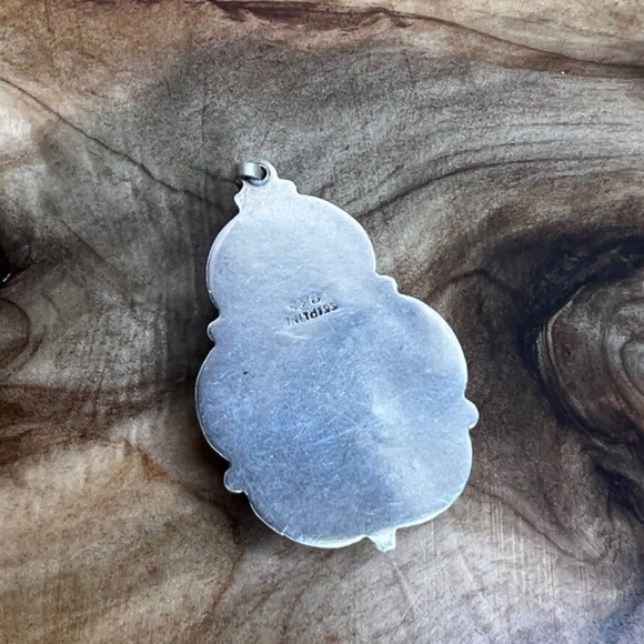 🚫SOLD🚫Vintage Navajo Pendant Sterling Silver and Chrysocolla - Picture 4 of 10